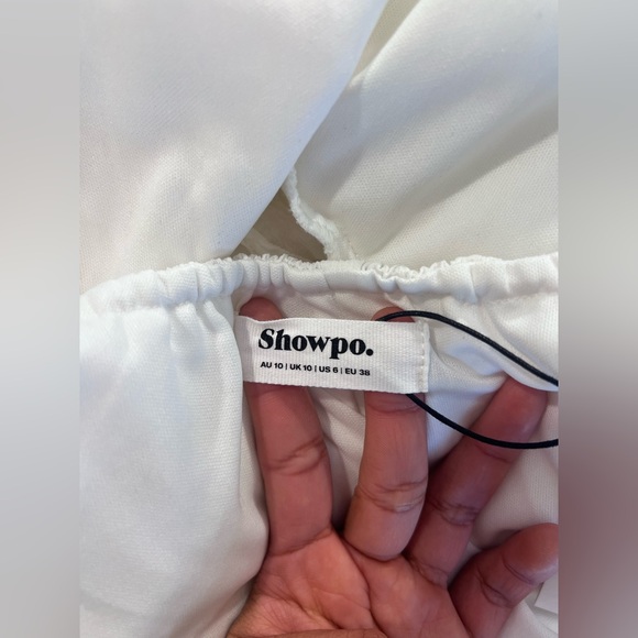 NWT Showpo Sanaa long sleeve open back mini dress in white size 6 - Picture 13 of 16